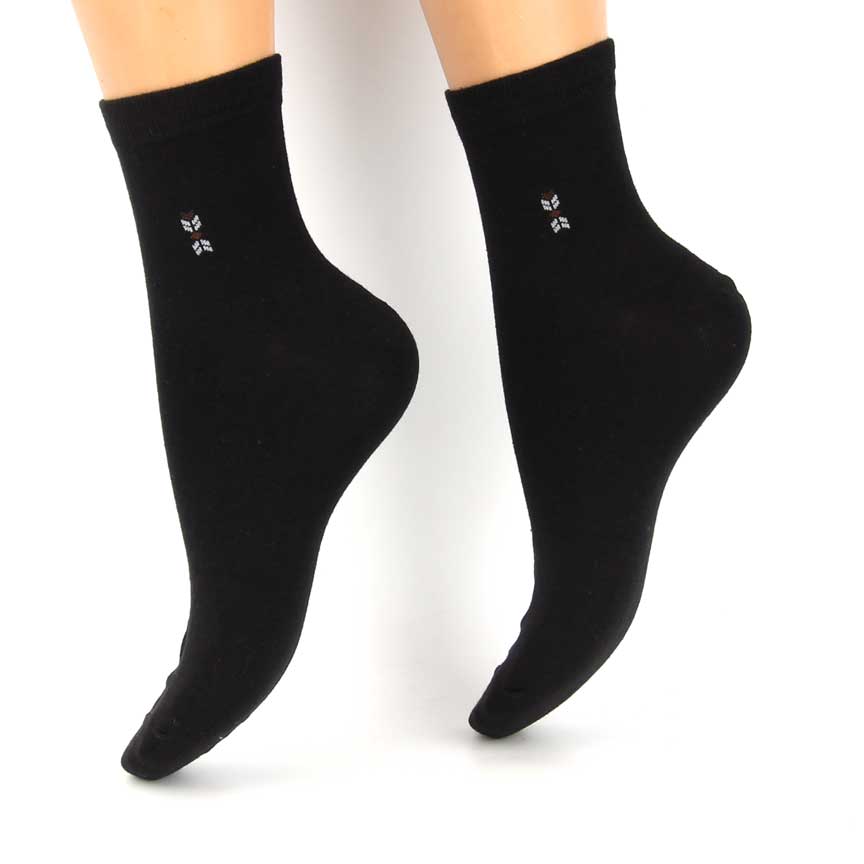 Κάλτσες Βαμβακερές με σχέδιο Μαύρες