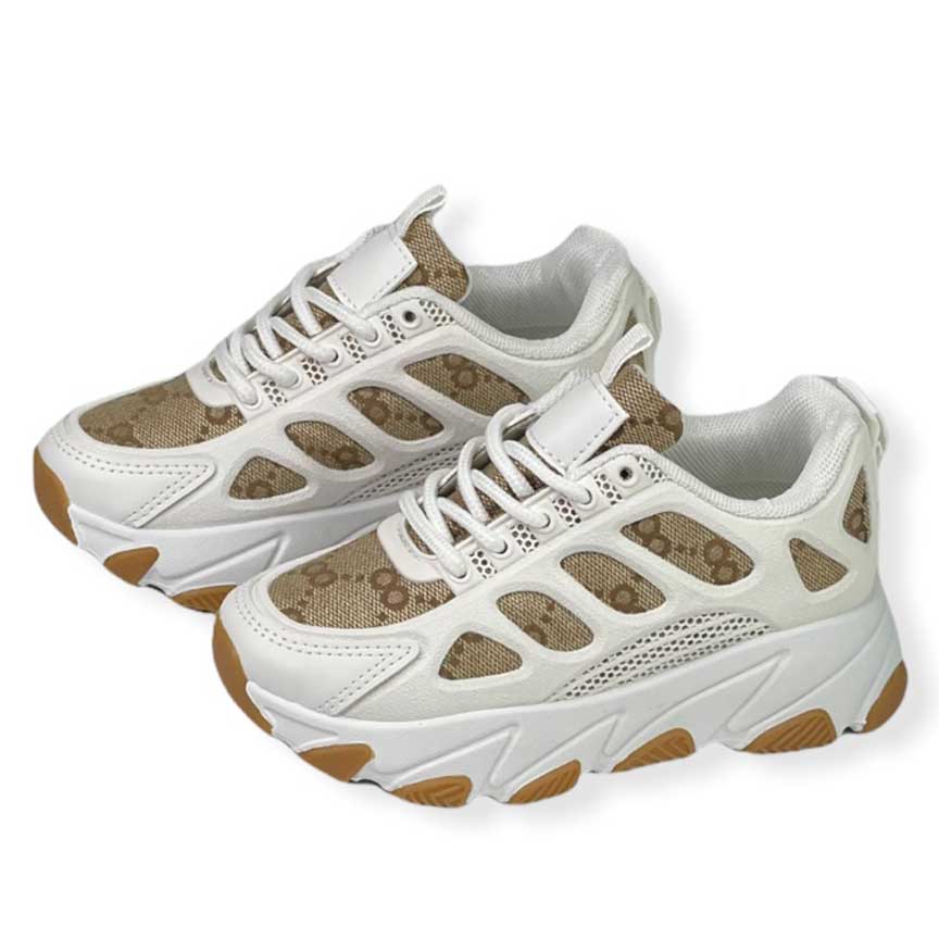 Λευκό-Μπέζ Sneakers Κορίτσι Νο 28-35