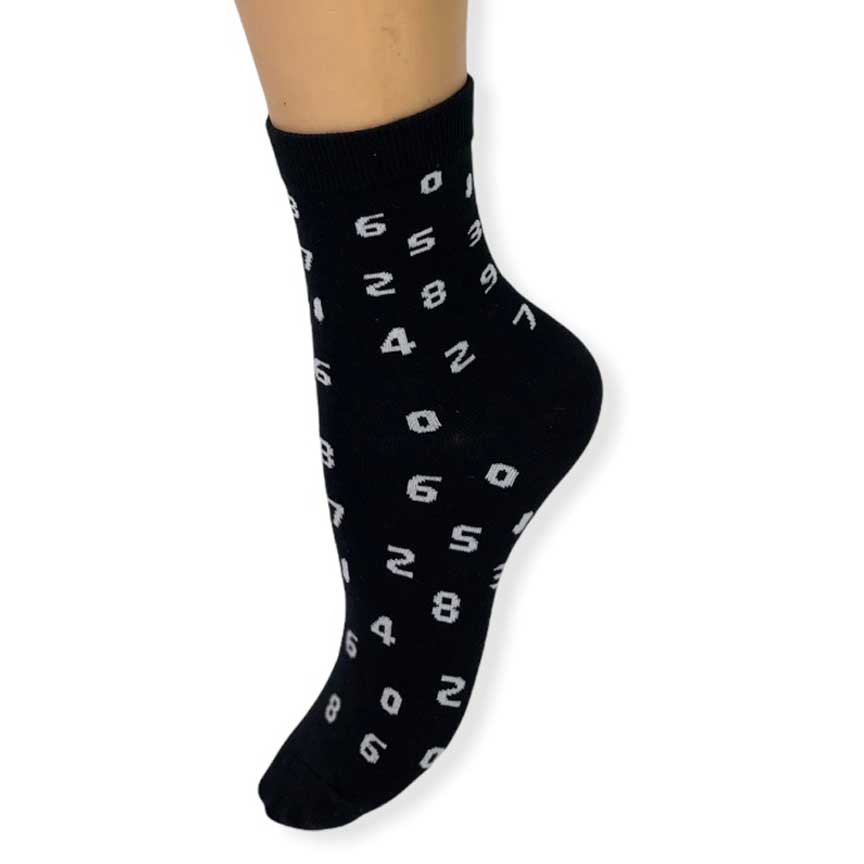 Unisex Κάλτσες με αριθμούς μαύρες