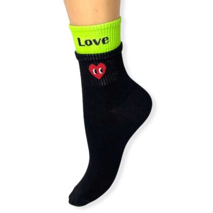 Κάλτσες με σχέδιο Love μαύρες