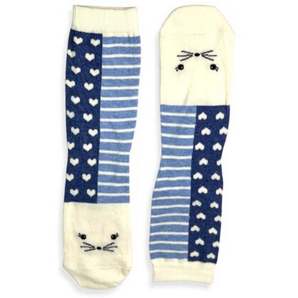 Κάλτσες VTEX socks σιέλ-λευκές με σχέδια